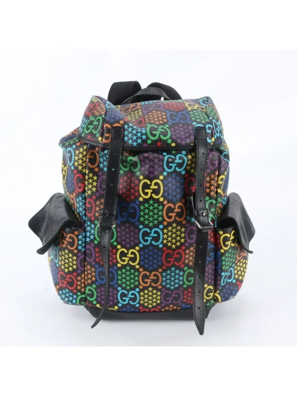 Gucci GG Psychedelic Leather Backpack Shoulder Bag Business